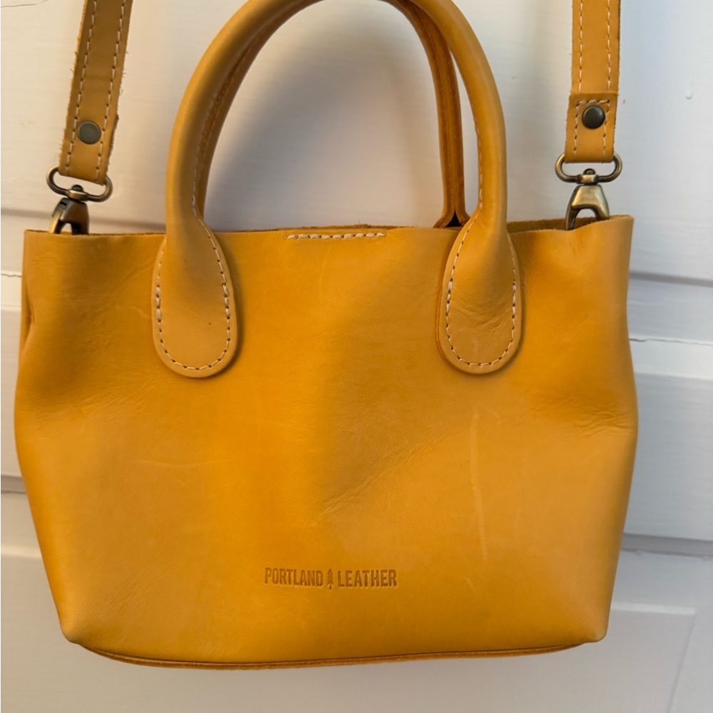 Portland Leather Small Raindrop Tote - Mango